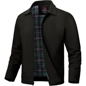 Mens Lightweight Jacket Windbreaker Full Zip Casual Work Golf Business Coat Fall